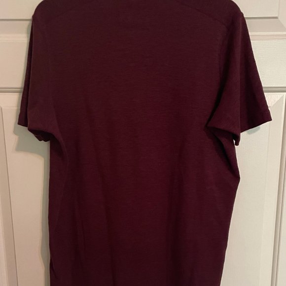 Wings + Horns Short Sleeve Burgundy Henley Large-XL - Picture 6 of 6